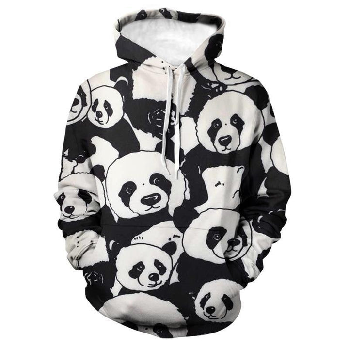 Black and White Panda Hoodie - PANDATOY