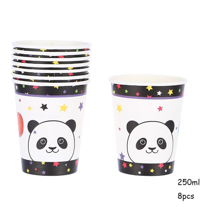 Panda Birthday Decorations Cups Stars - PANDATOY