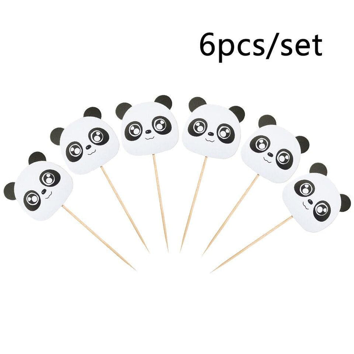 Panda Birthday Decorations Wooden Pics - PANDATOY