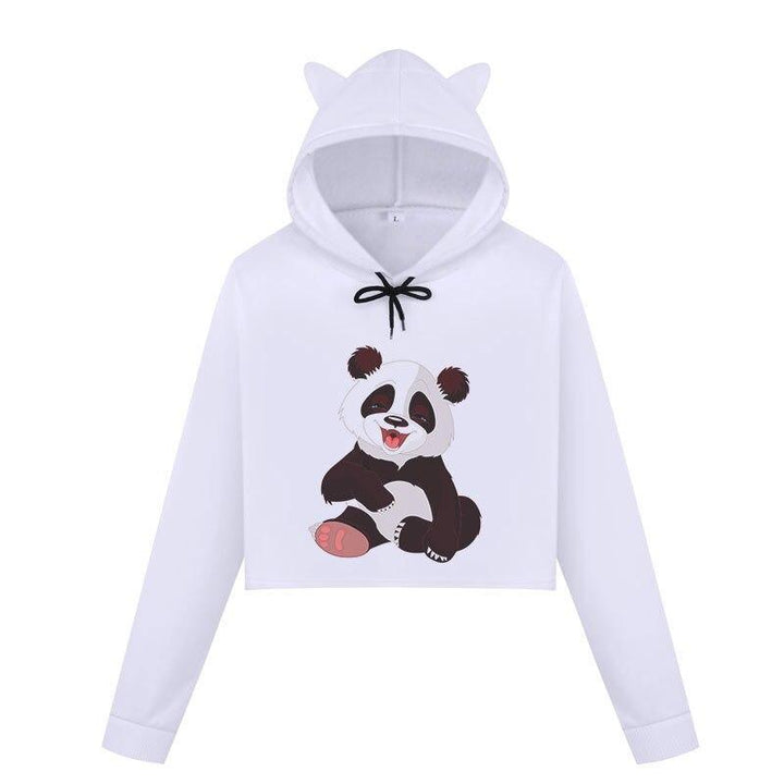 Panda Hoodie Crop Top