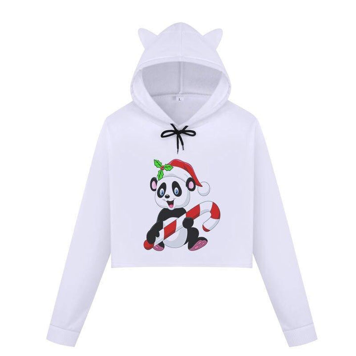 Panda Hoodie Crop Top