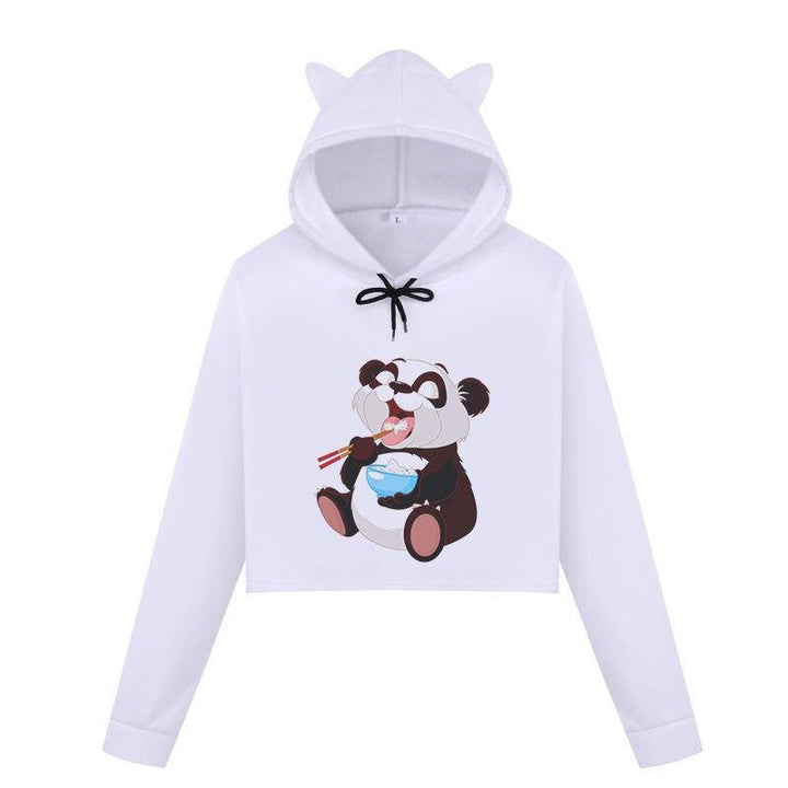 Panda Hoodie Crop Top