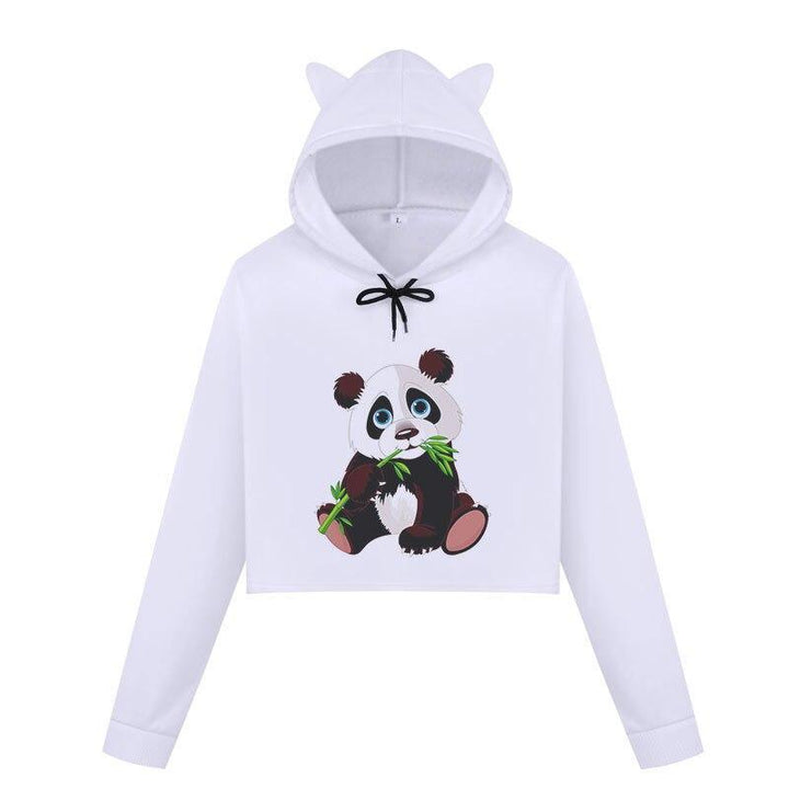 Panda Hoodie Crop Top