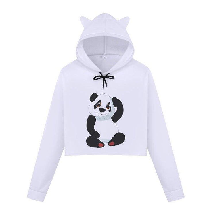 Panda Hoodie Crop Top