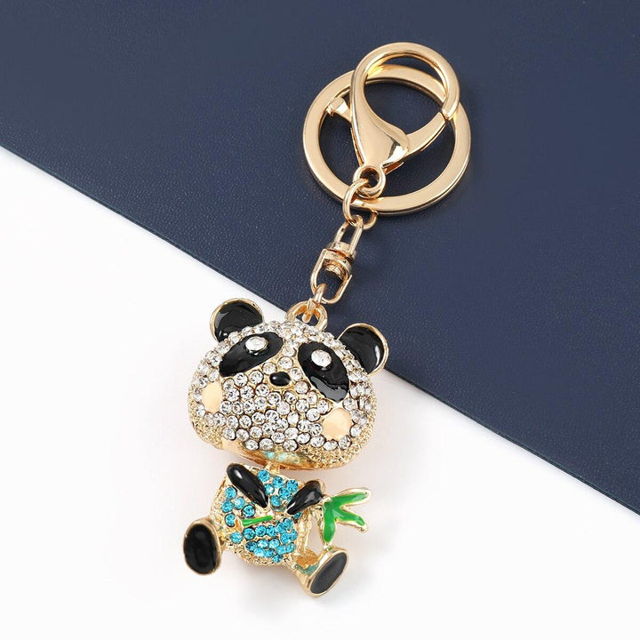 Panda Keychain Crystal Bamboo