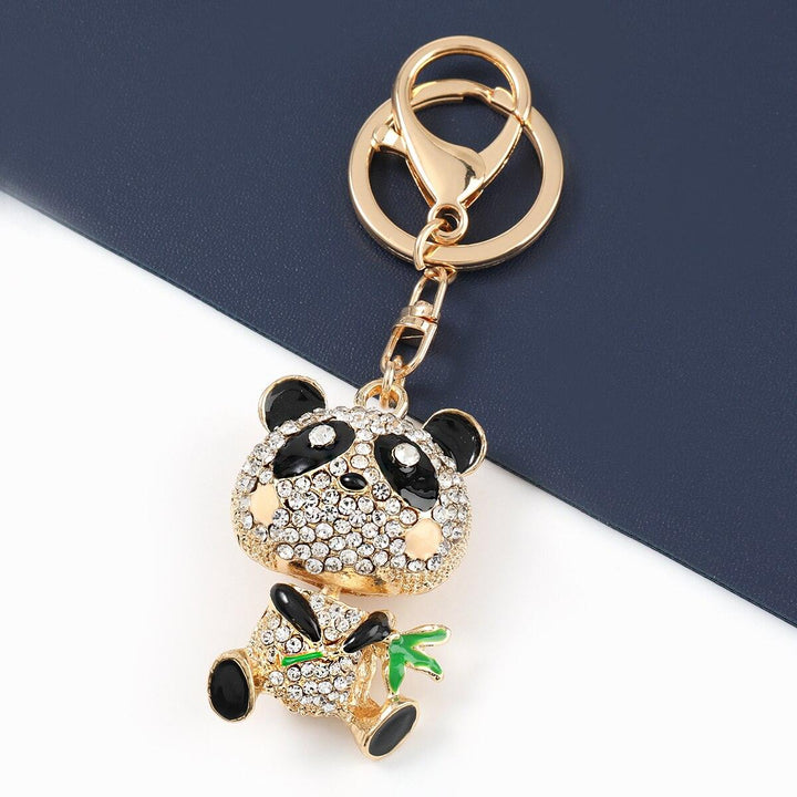 Panda Keychain Crystal Bamboo