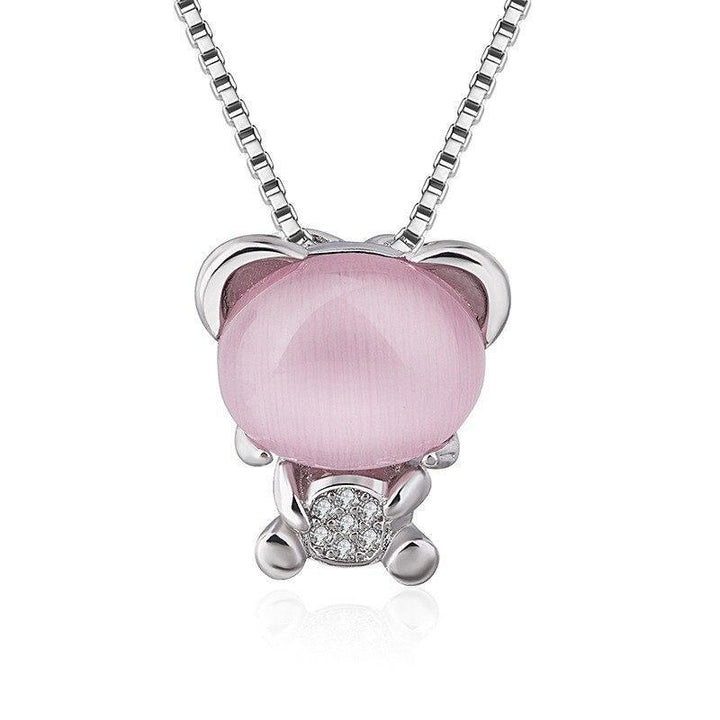 Panda Necklace Rose Stone