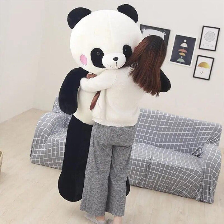 Panda Plush Brown Ribbon