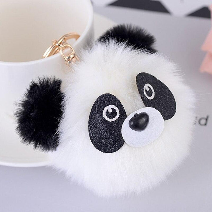 Panda Pom Pom Keychain