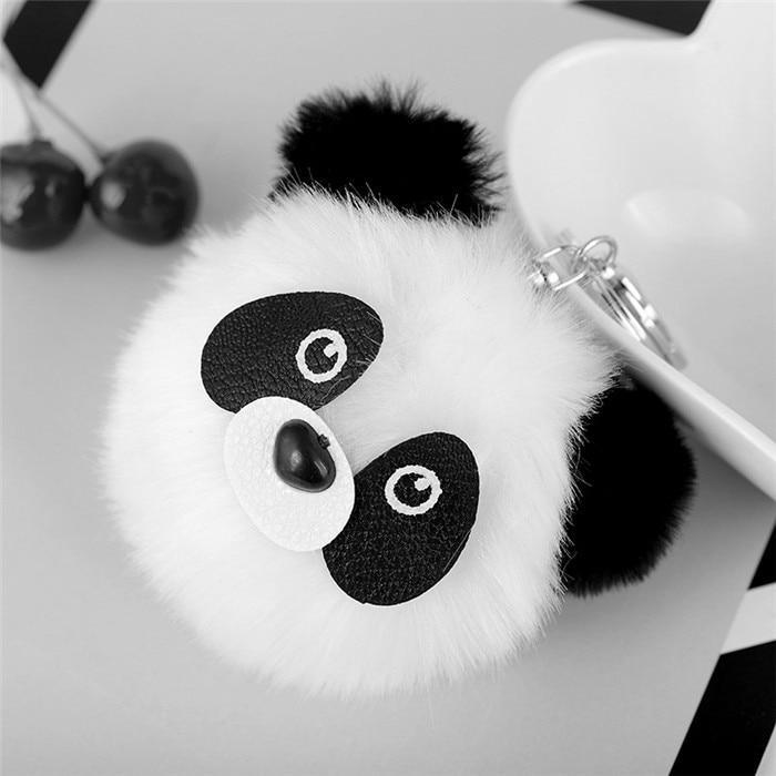 Panda Pom Pom Keychain