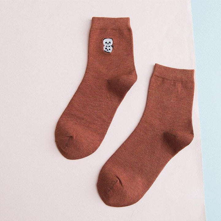 Panda Socks Embroidered