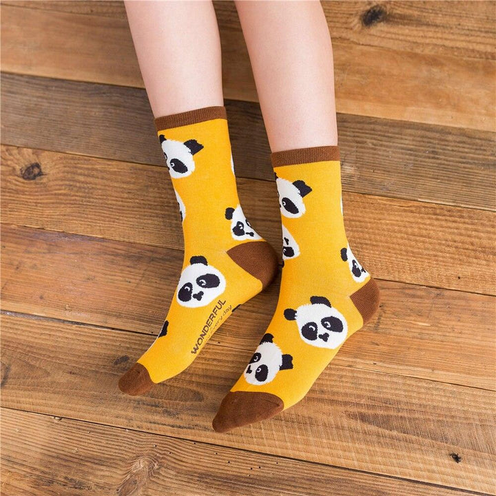 Panda Socks Yellow & Brown