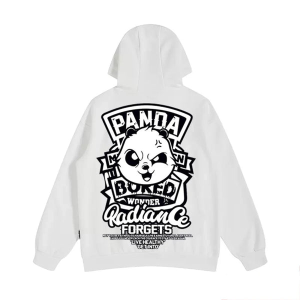 Retro Letter Hip Hop Panda Hoodie