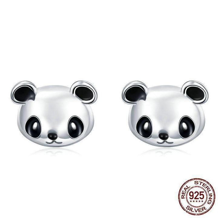 Sterling Silver Panda Earrings